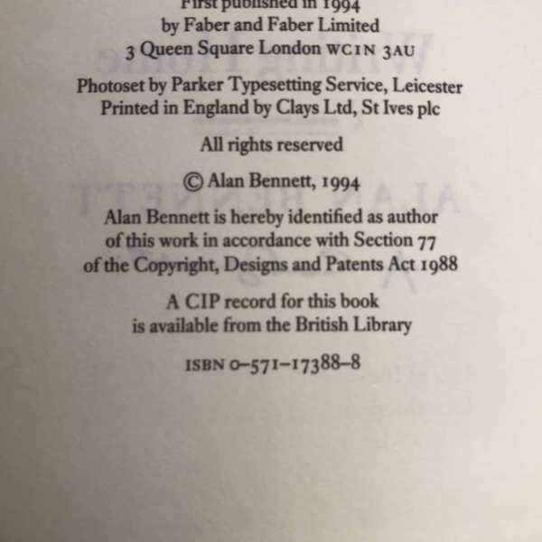 alan bennett writing home signed first ed3