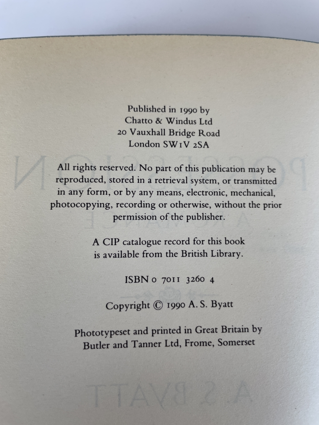 as byatt pessession first ed2