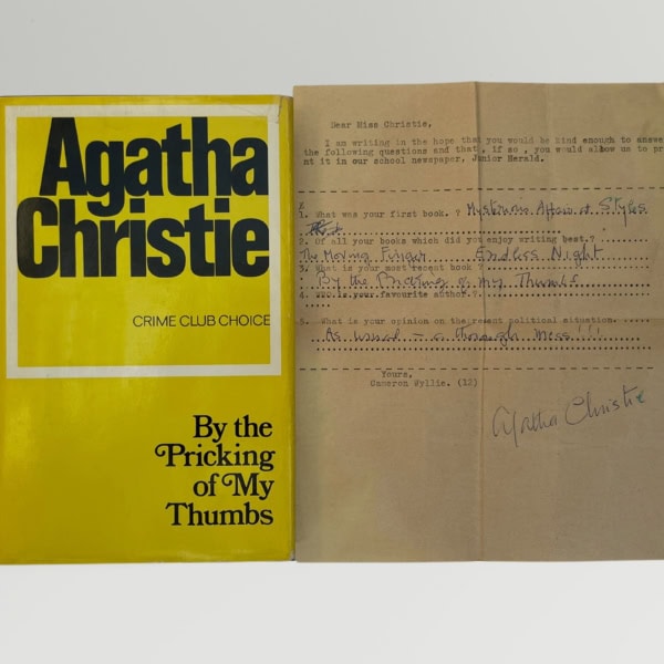 agatha christie by the pricking of my thumb with letter firstedition1