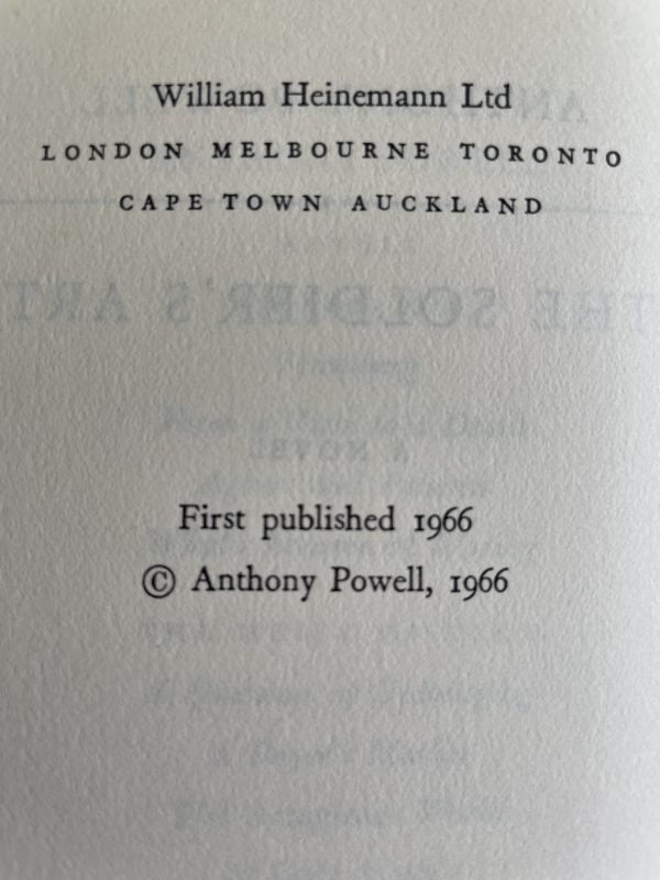 anthony powell soldiers art first edition2