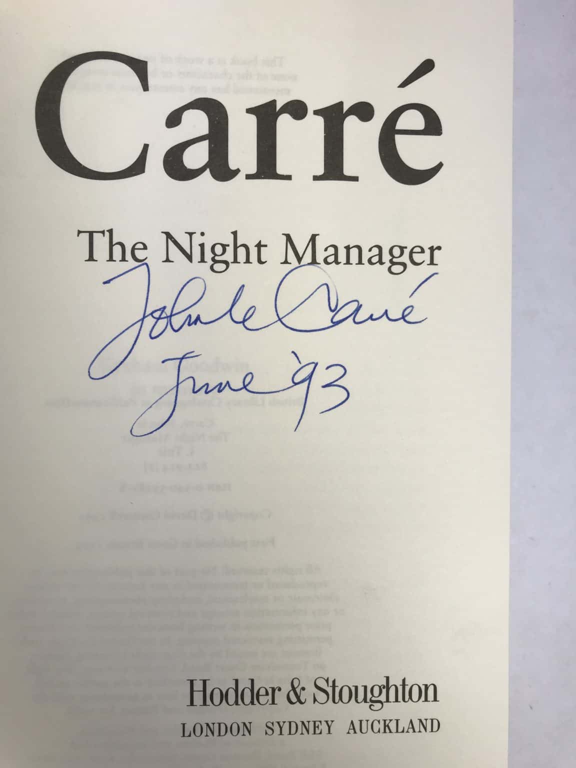 john le carre the night manager signed first ed2