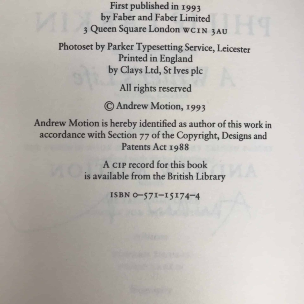 andrew motion philip larkin signed 1st ed3