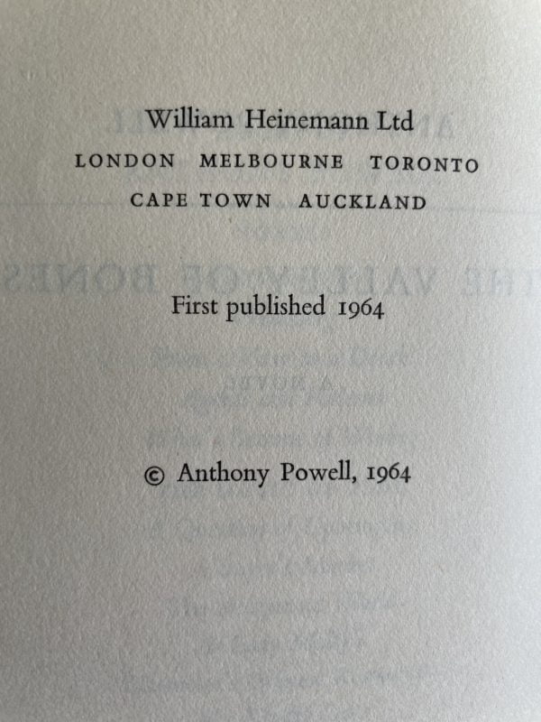 anthony powell the valley of bones first edition2