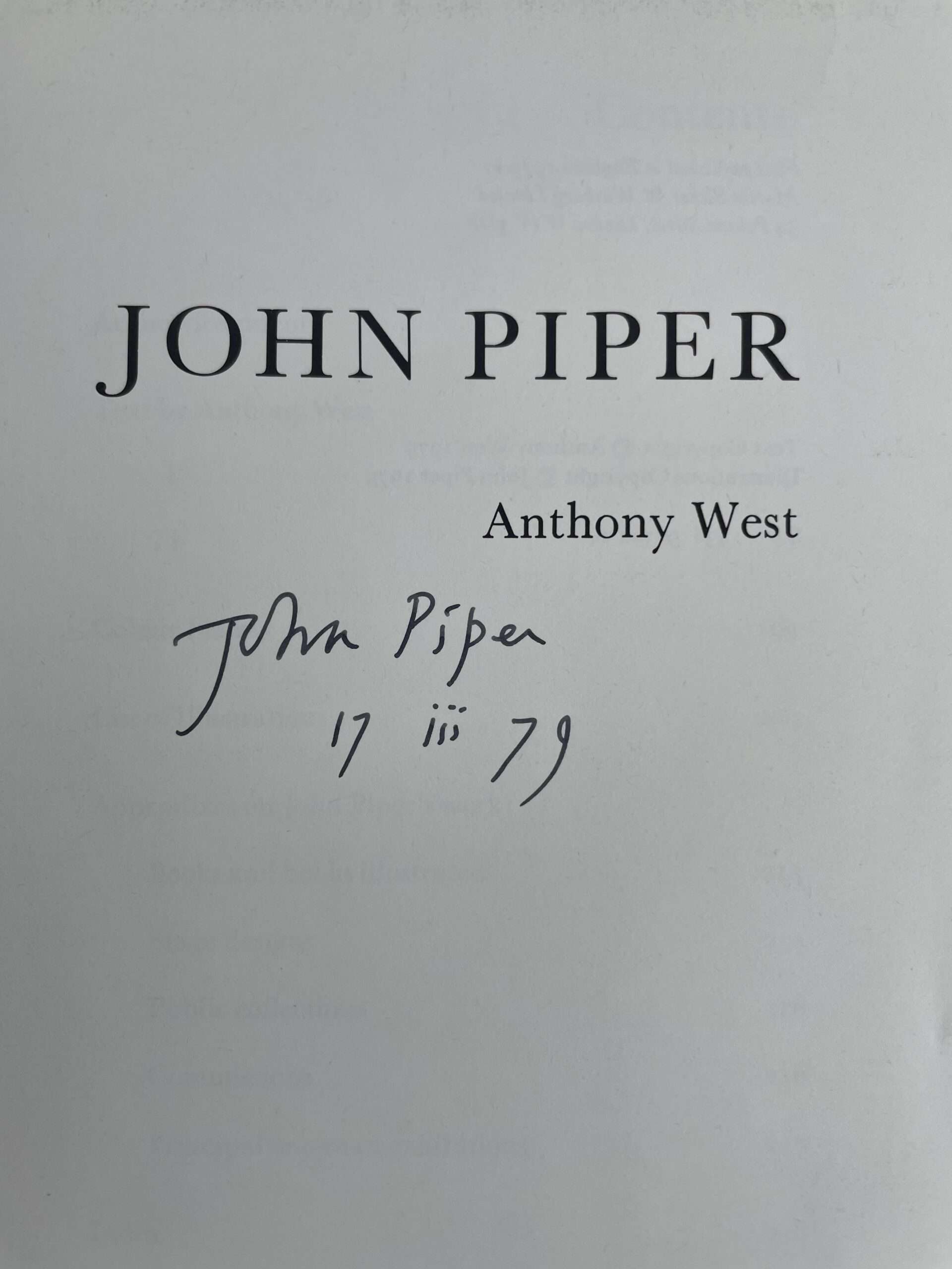 anthony west john piper signed first ed2