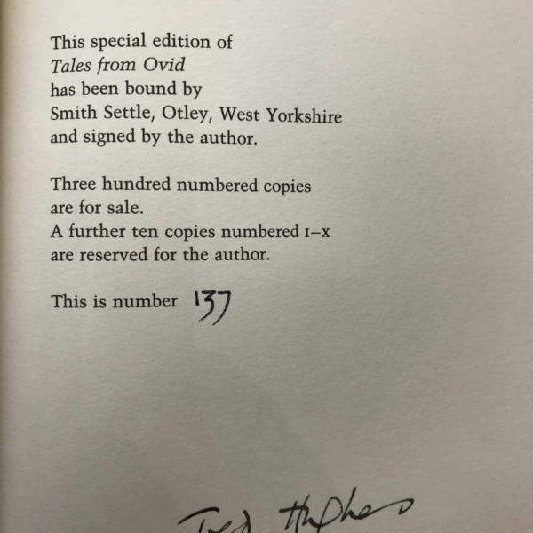 ted hughes tales from ovid signed limted edition2