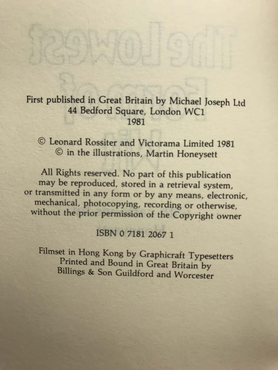 leonard rossiter the lowest form of wit signed 1st ed3