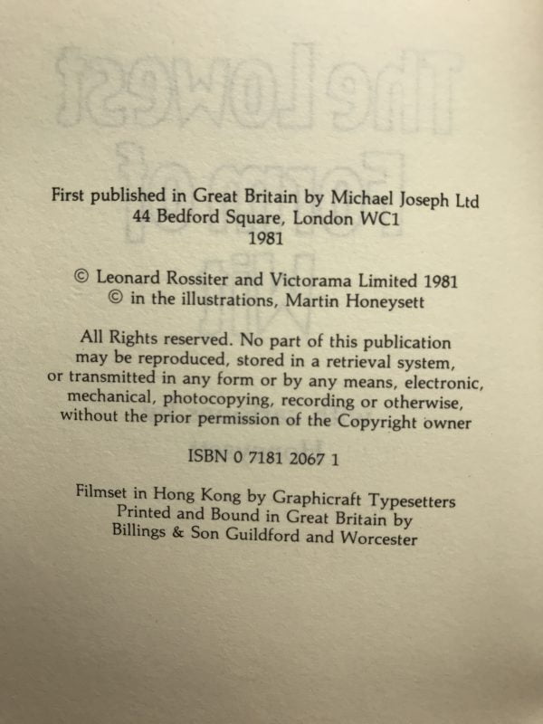leonard rossiter the lowest form of wit signed 1st ed3