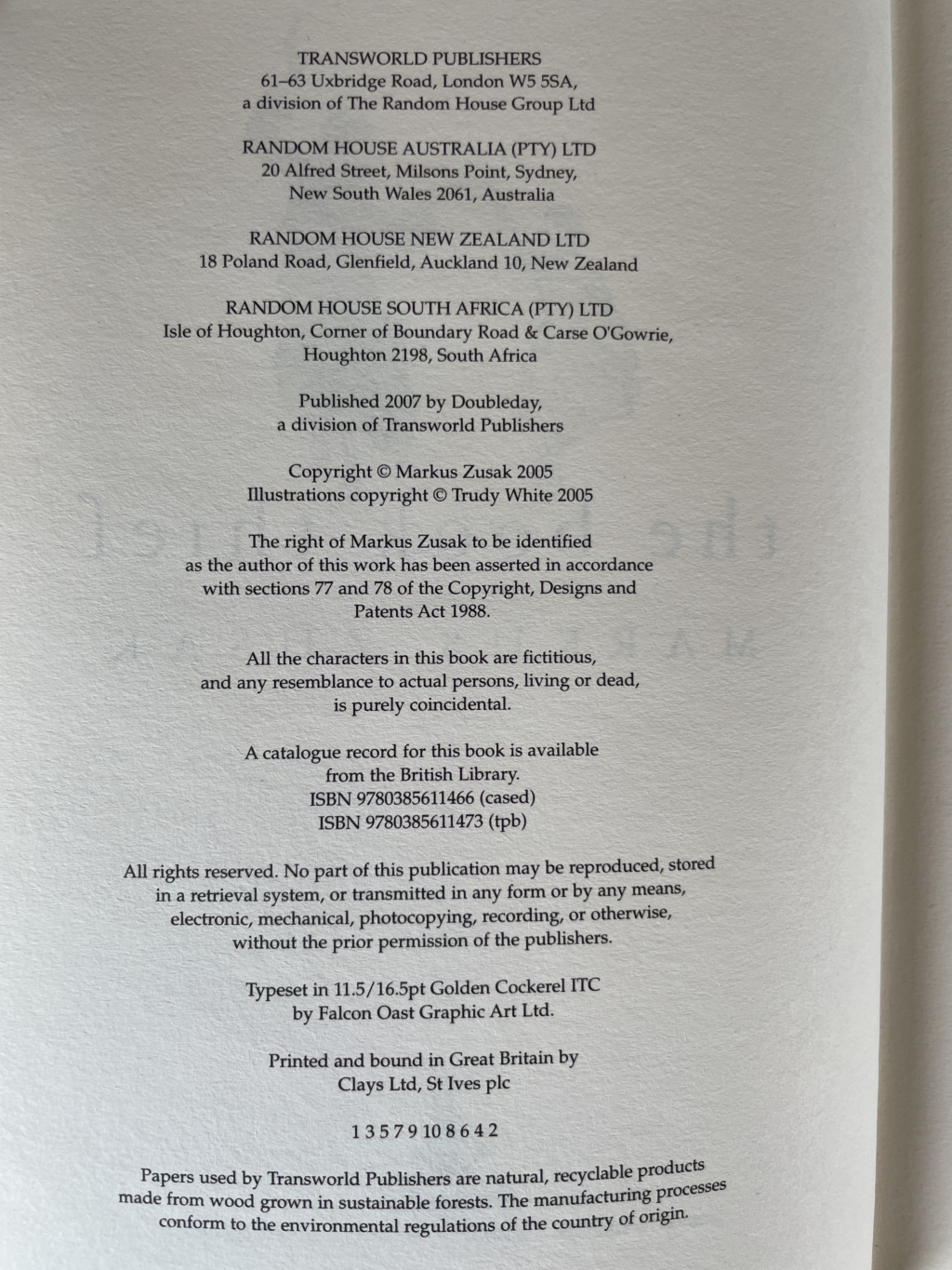 markus zusak the book thief first ed 2