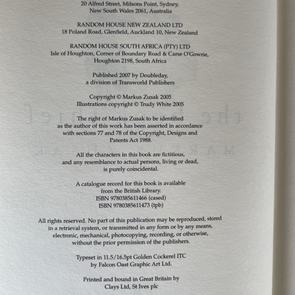 markus zusak the book thief first ed 2