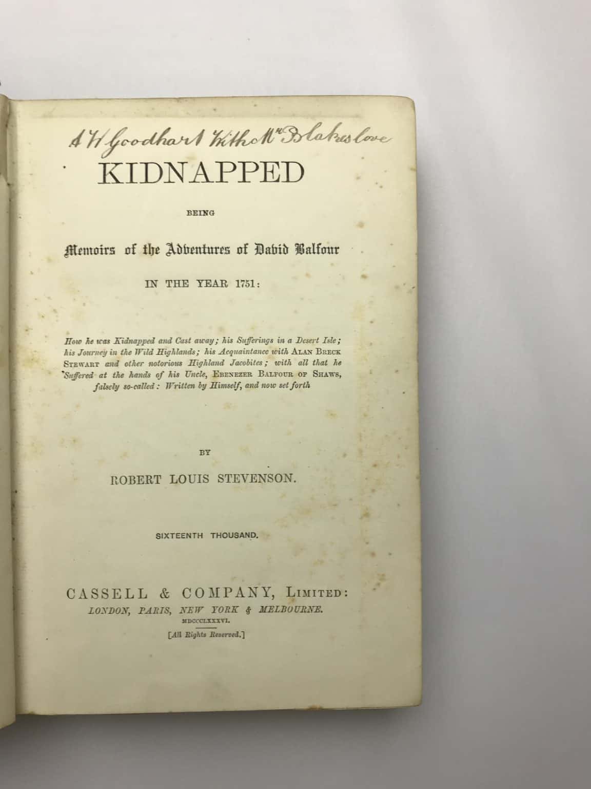 robert louis stevenson kidnapped first edition2