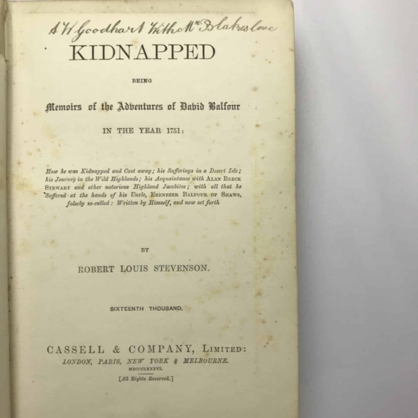 robert louis stevenson kidnapped first edition2