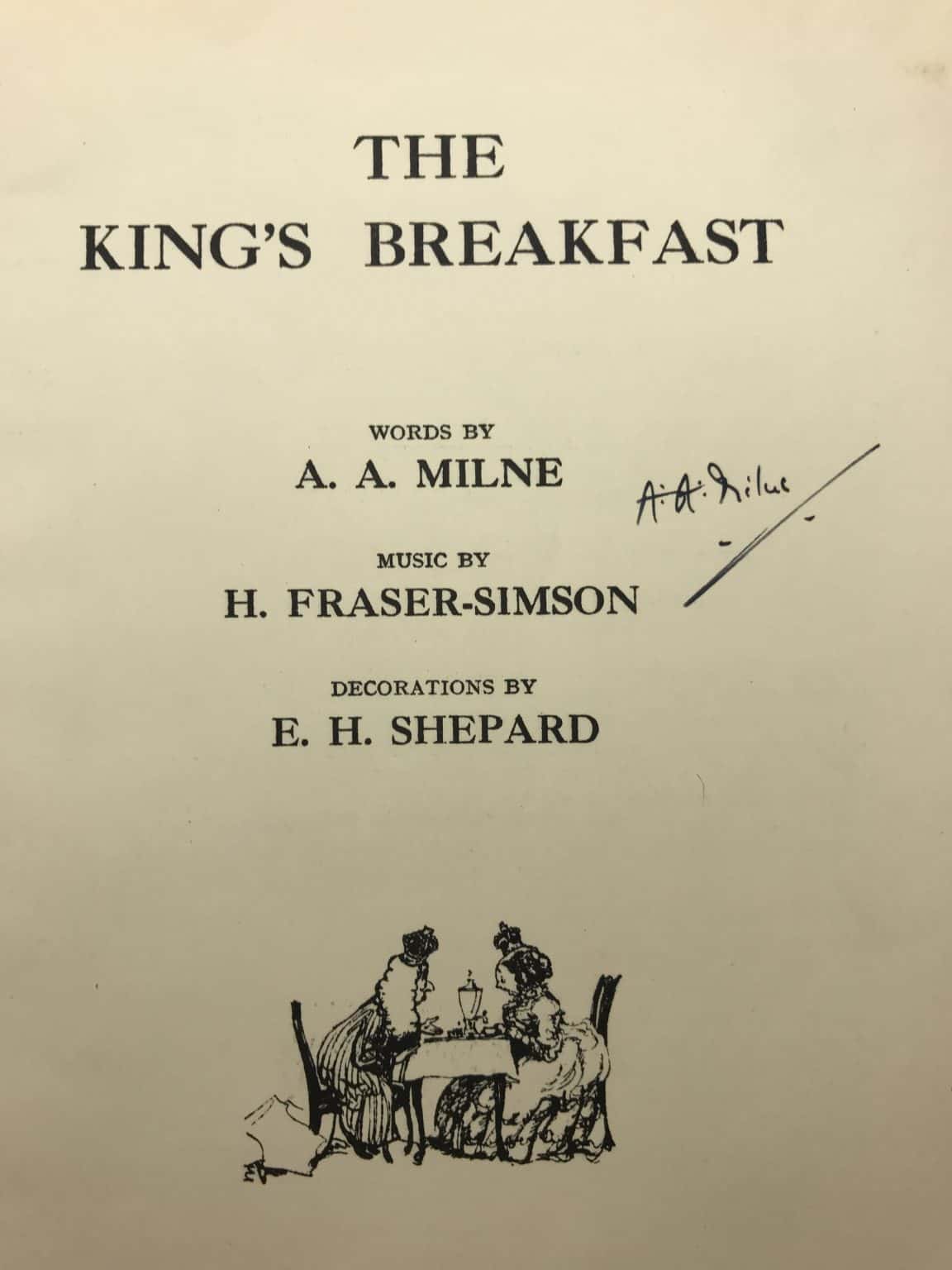 aa milne the kings breakfast signed first edition2