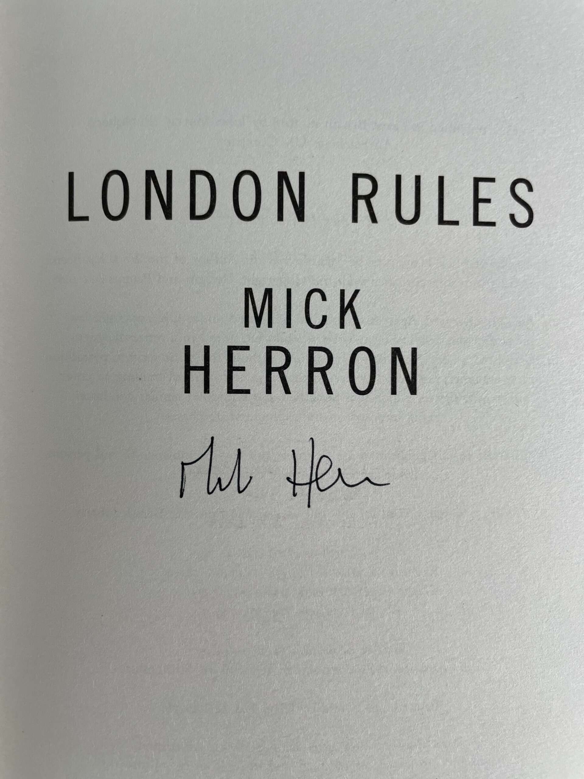 mick herron london rules signed first ed2