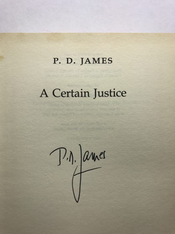 pd james a certain justice signed first ed2 1
