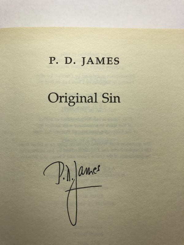 pd james original sin signed first ed2 1