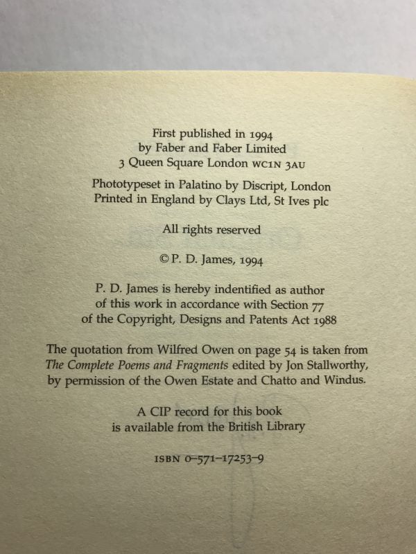 pd james original sin signed first ed3 1