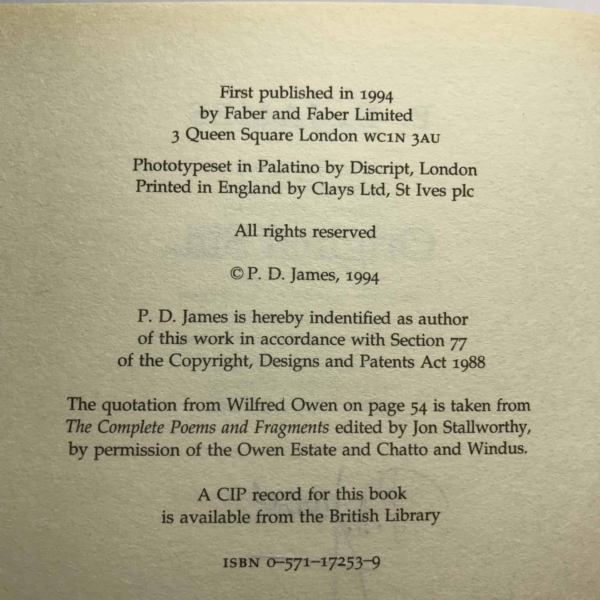 pd james original sin signed first ed3 1