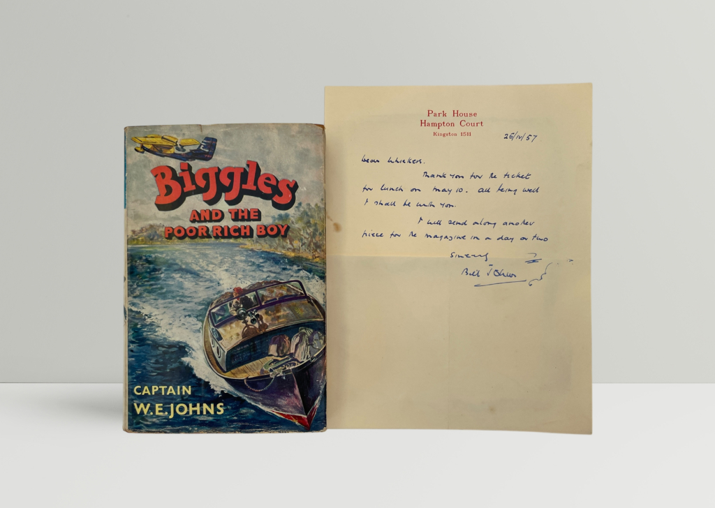 we johns biggles and the poor rich biy with signed letter1