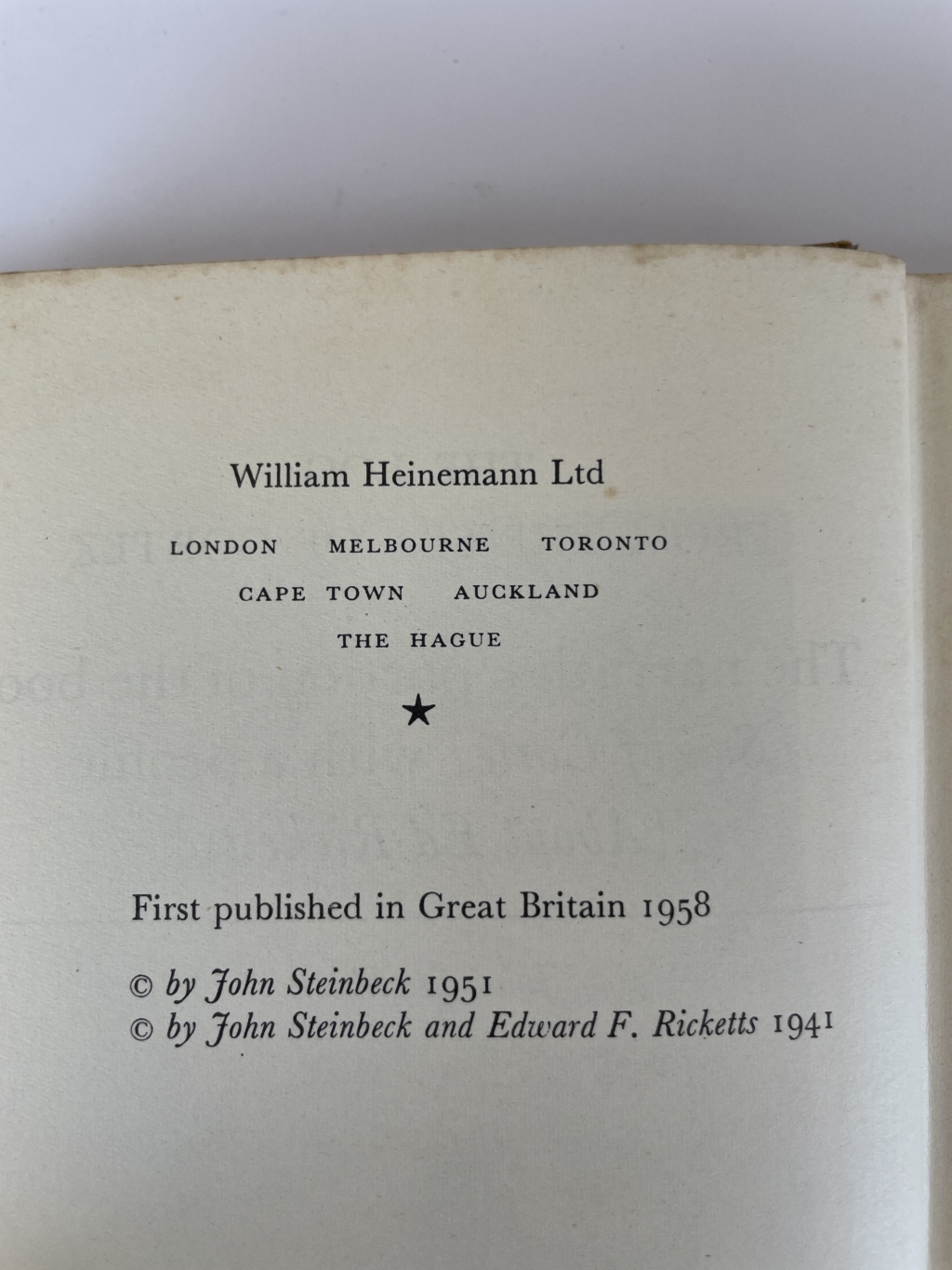 john steinbeck the log first ed2
