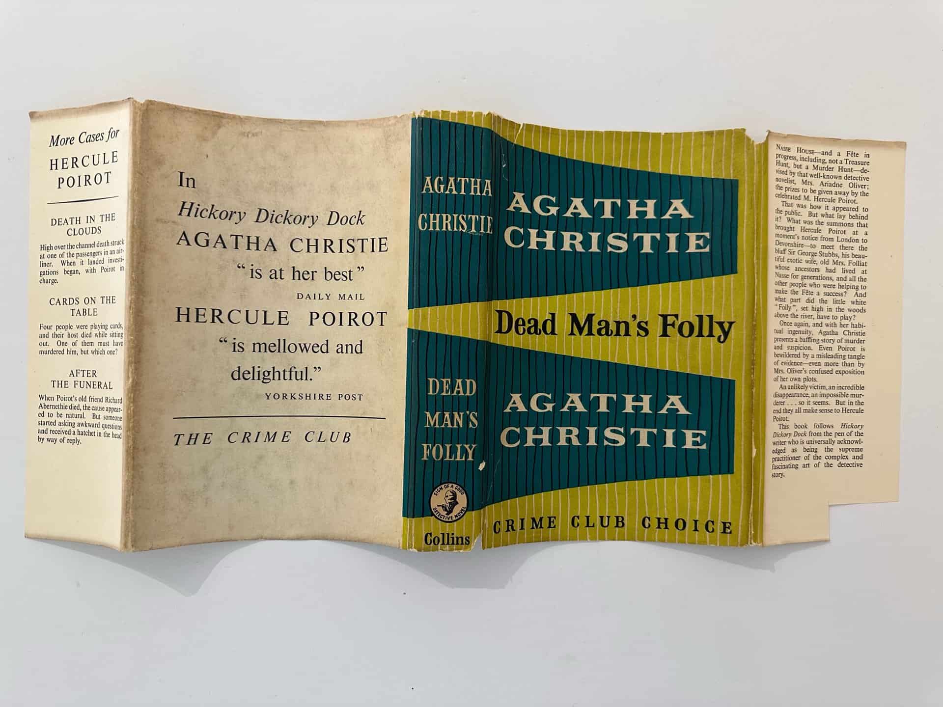 Agatha Christie Dead Mans Folly First Uk Edition 1956 