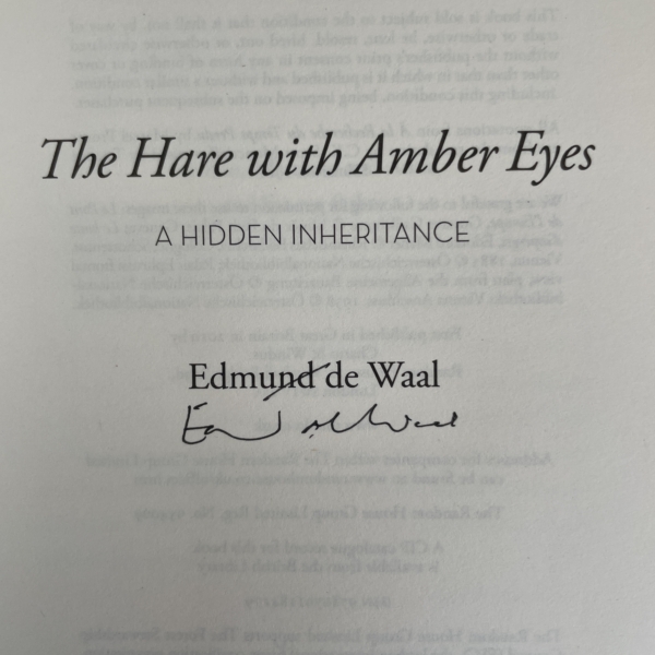edmund de waal the hare with amber eyes signed first2