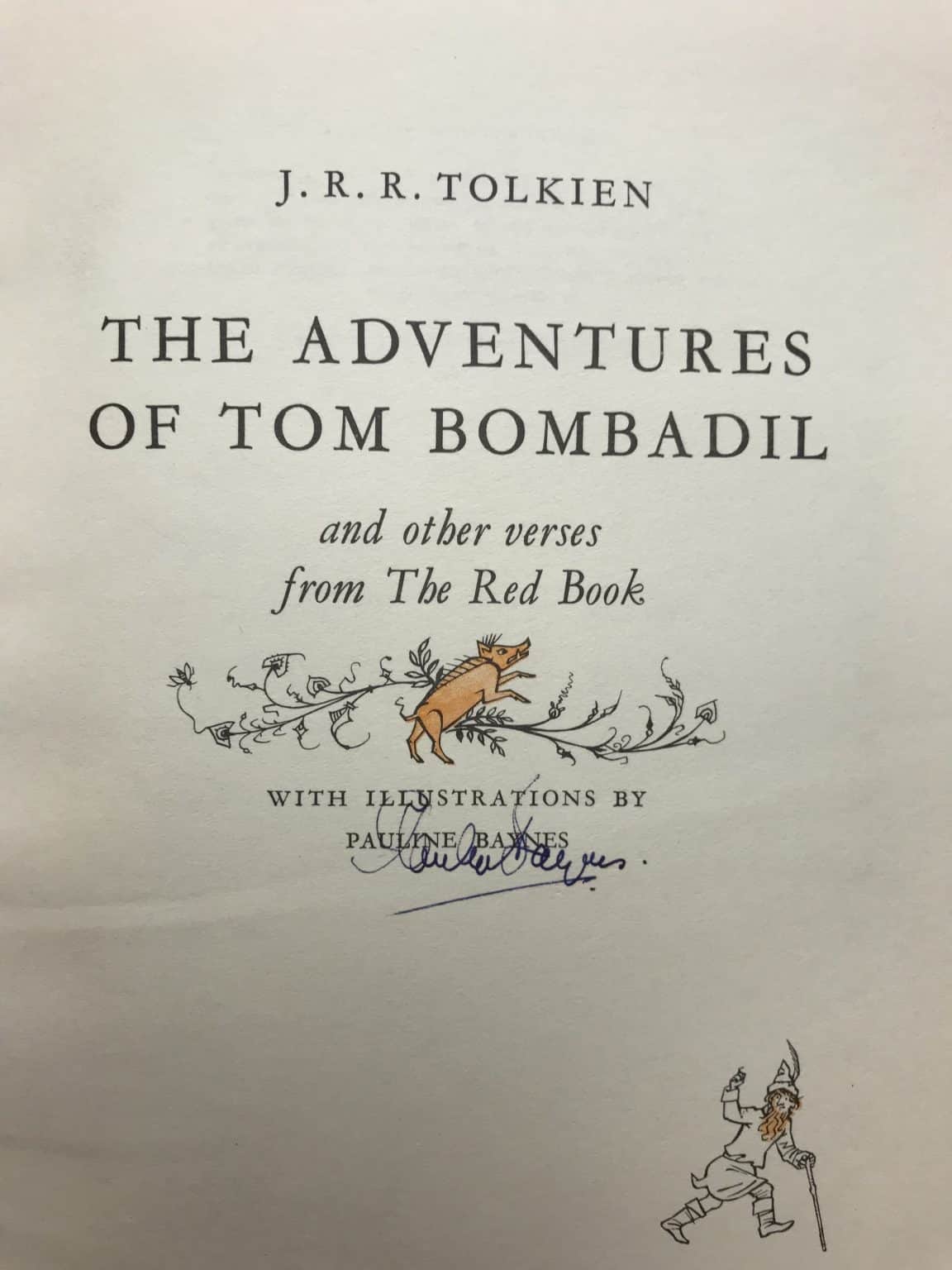 jrr tolkein the adventures of tom bombadil signed first2