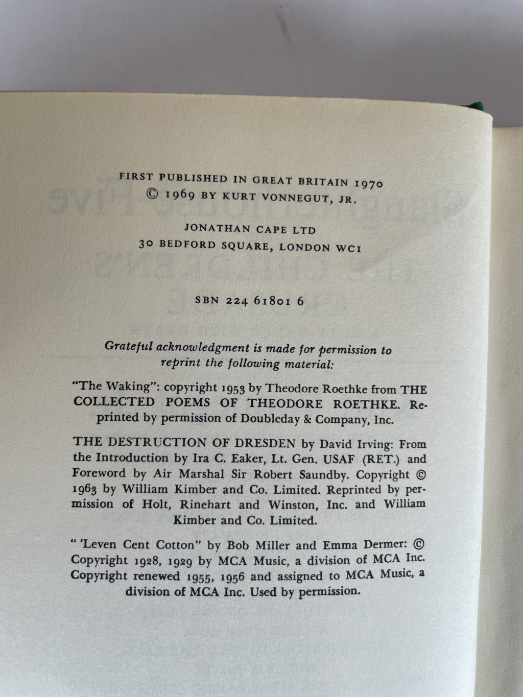 kurt vonnagut slaughterhouse 5 first edition2