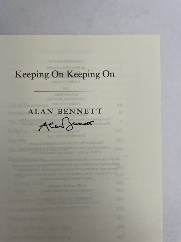 alan bennett keeping on signed first edition2