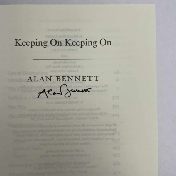 alan bennett keeping on signed first edition2