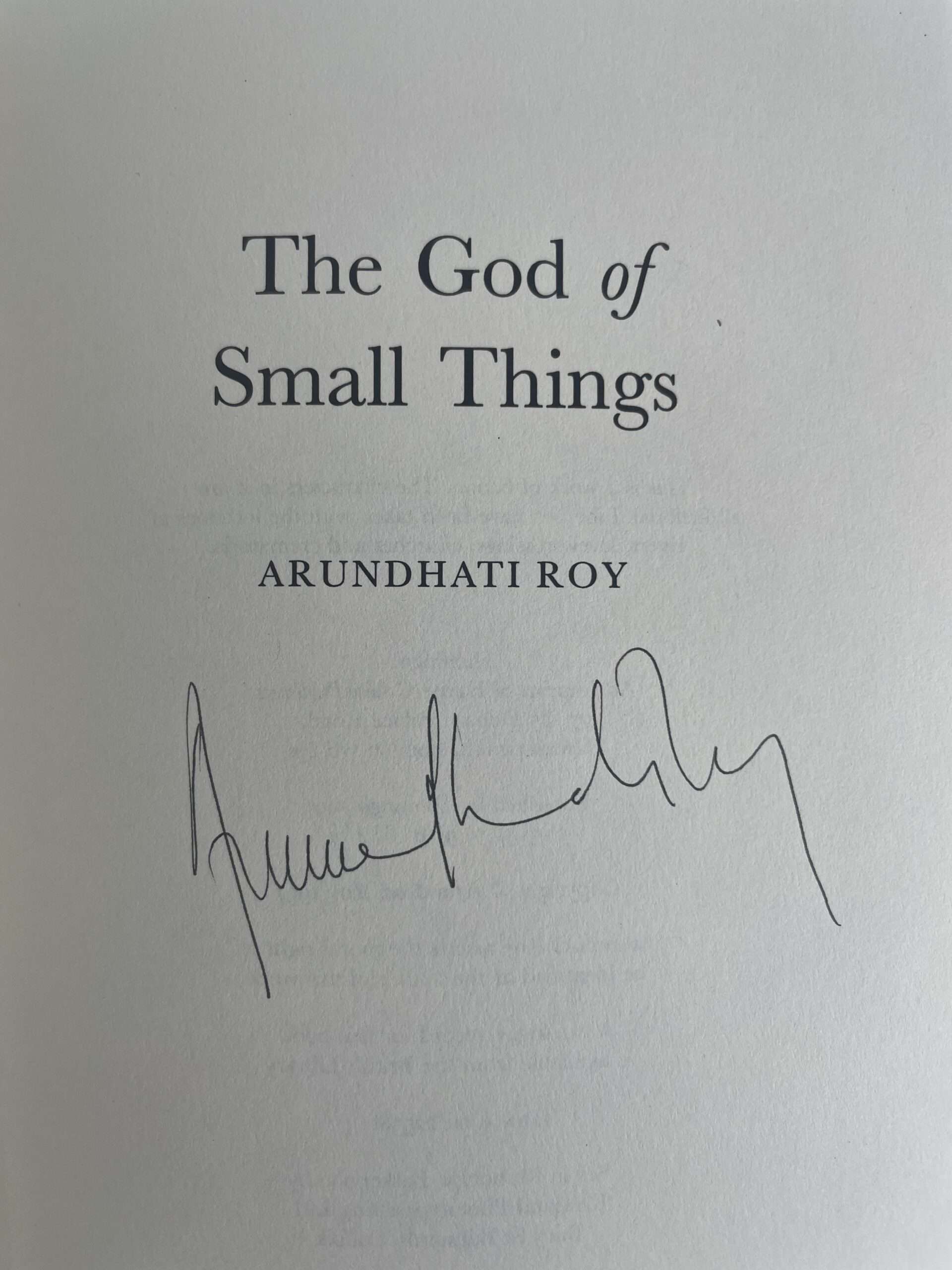 arundhati roy the god of small things signed 1st 2