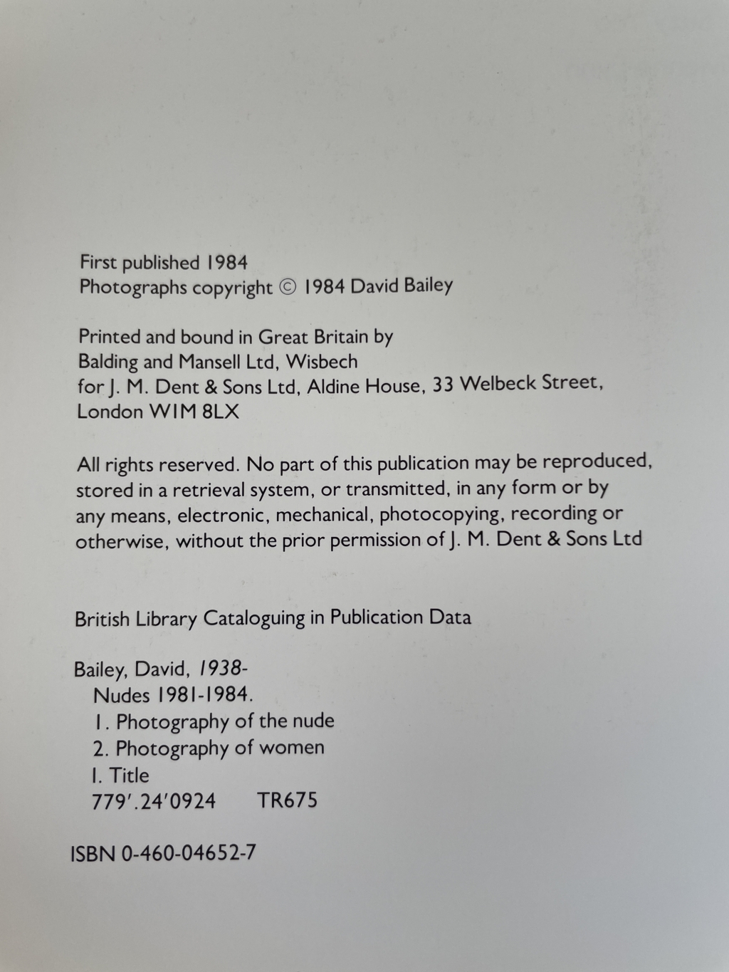 david bailey nudes signed first edition3