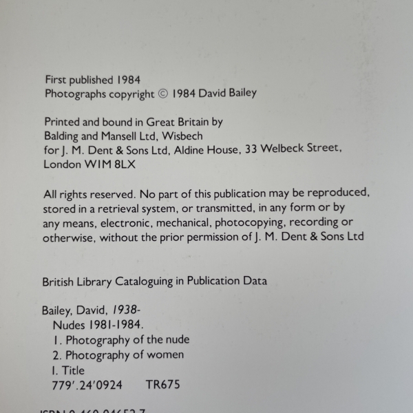 david bailey nudes signed first edition3