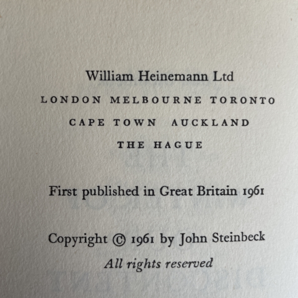 john steinbeck the winter of our discontent first edition2