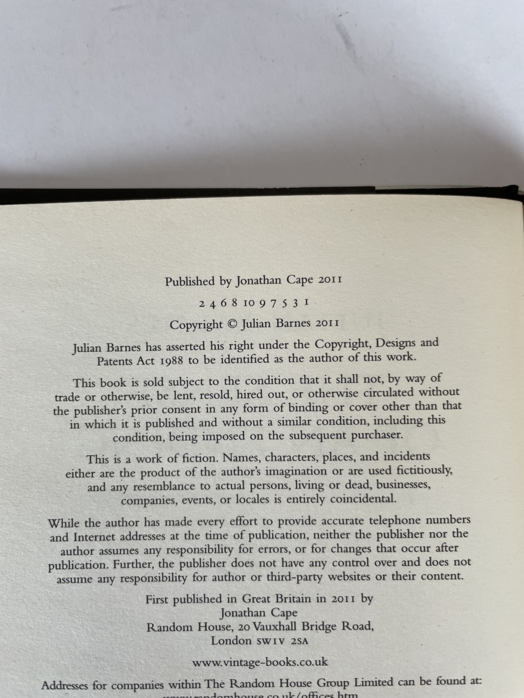 julian barnes the sense of an ending first edition2