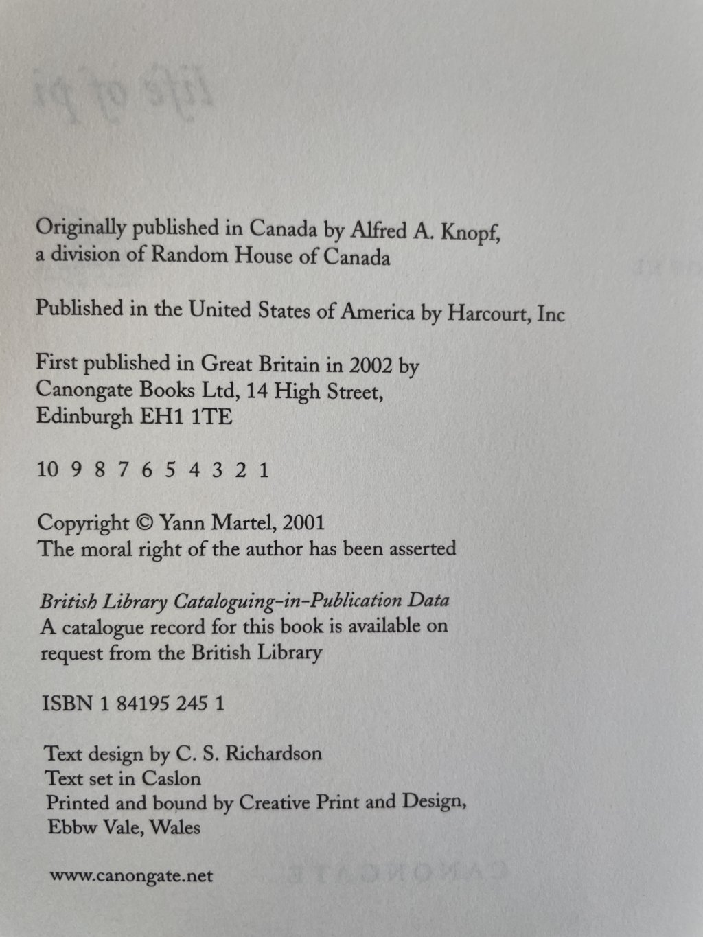 yann martel life of pie first edition2