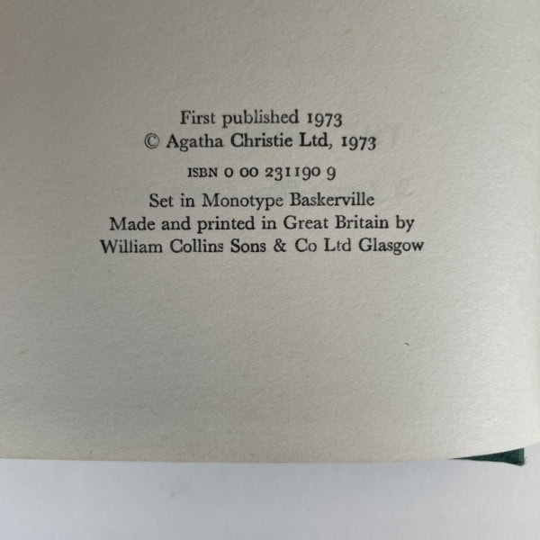 agatha christie postern of fate J first edition 2