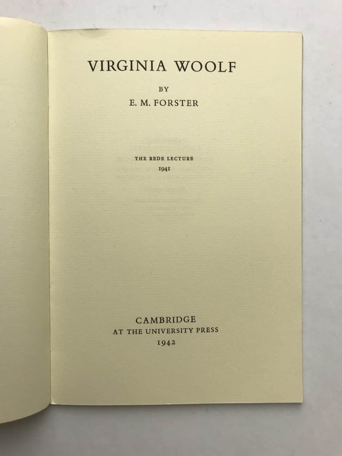 em forster virginia woolf 1st ed2