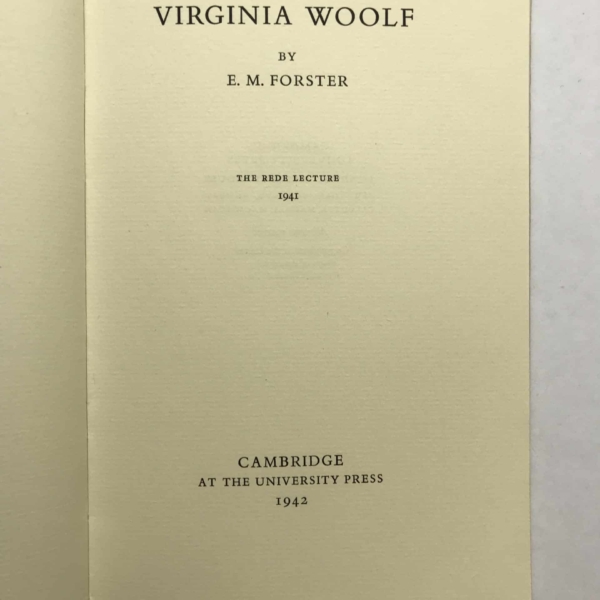 em forster virginia woolf 1st ed2