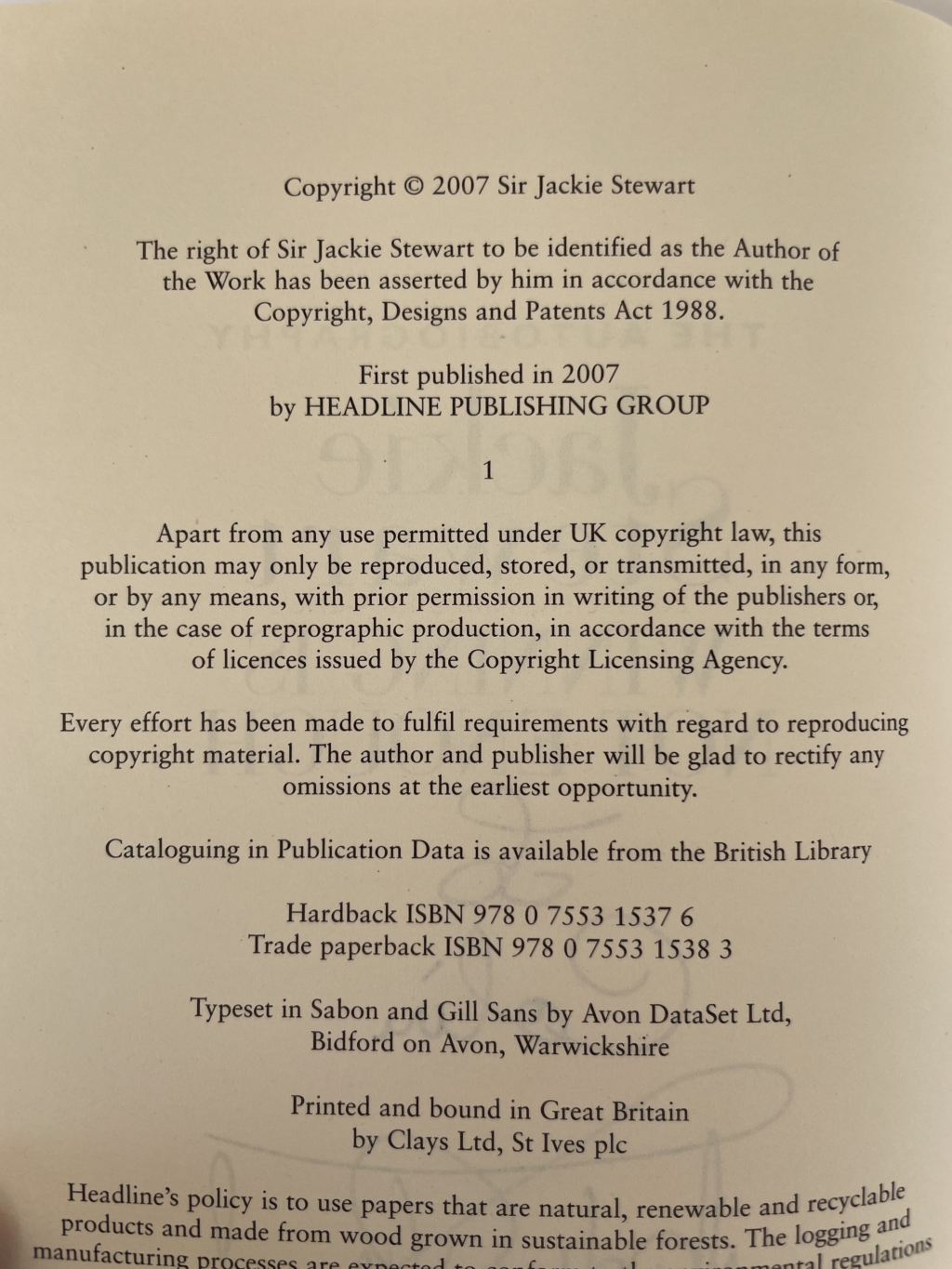 jackie stewart winning is not enough signed first3