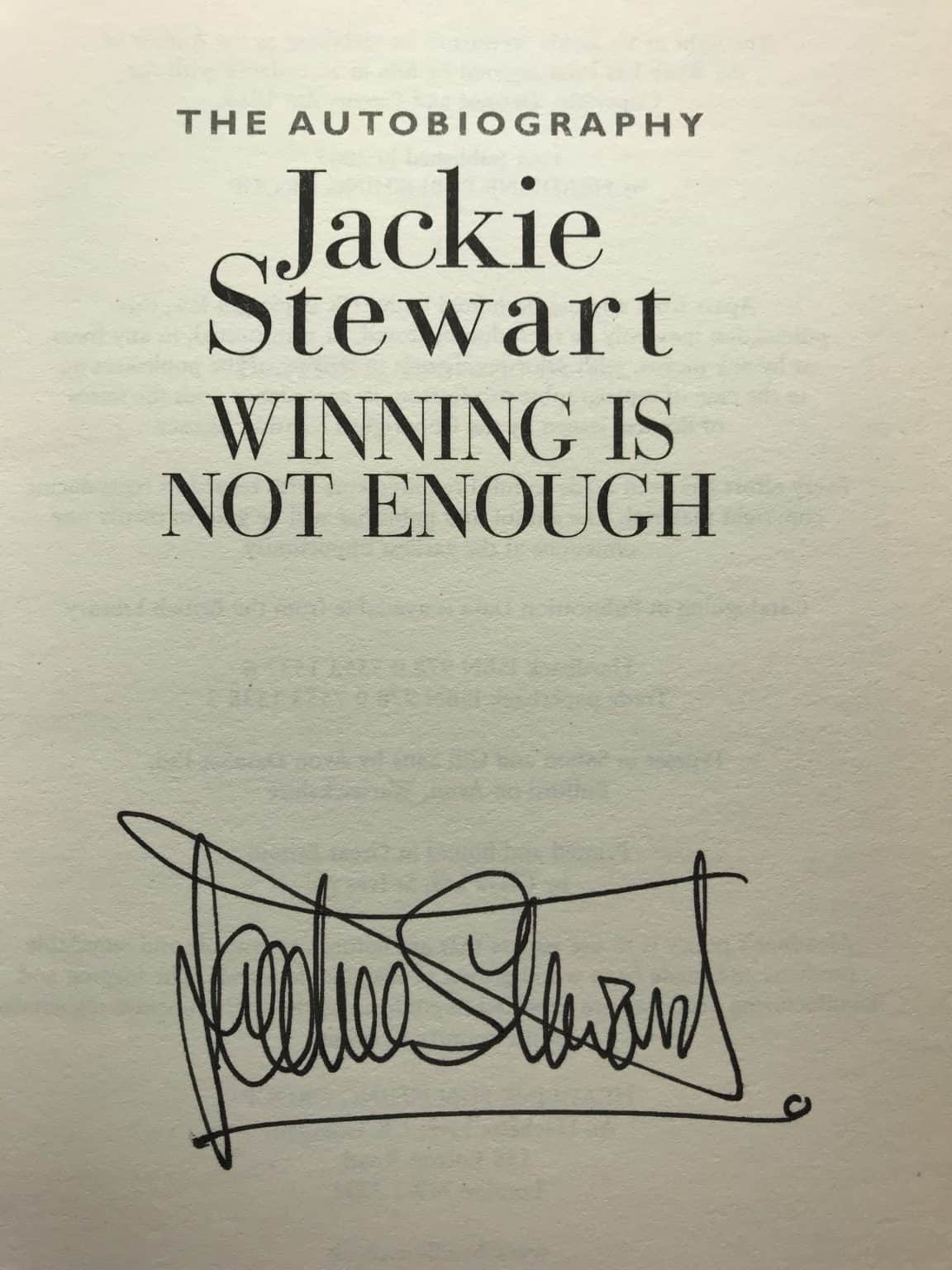 jackie stewart winning is not enough signed first edition2