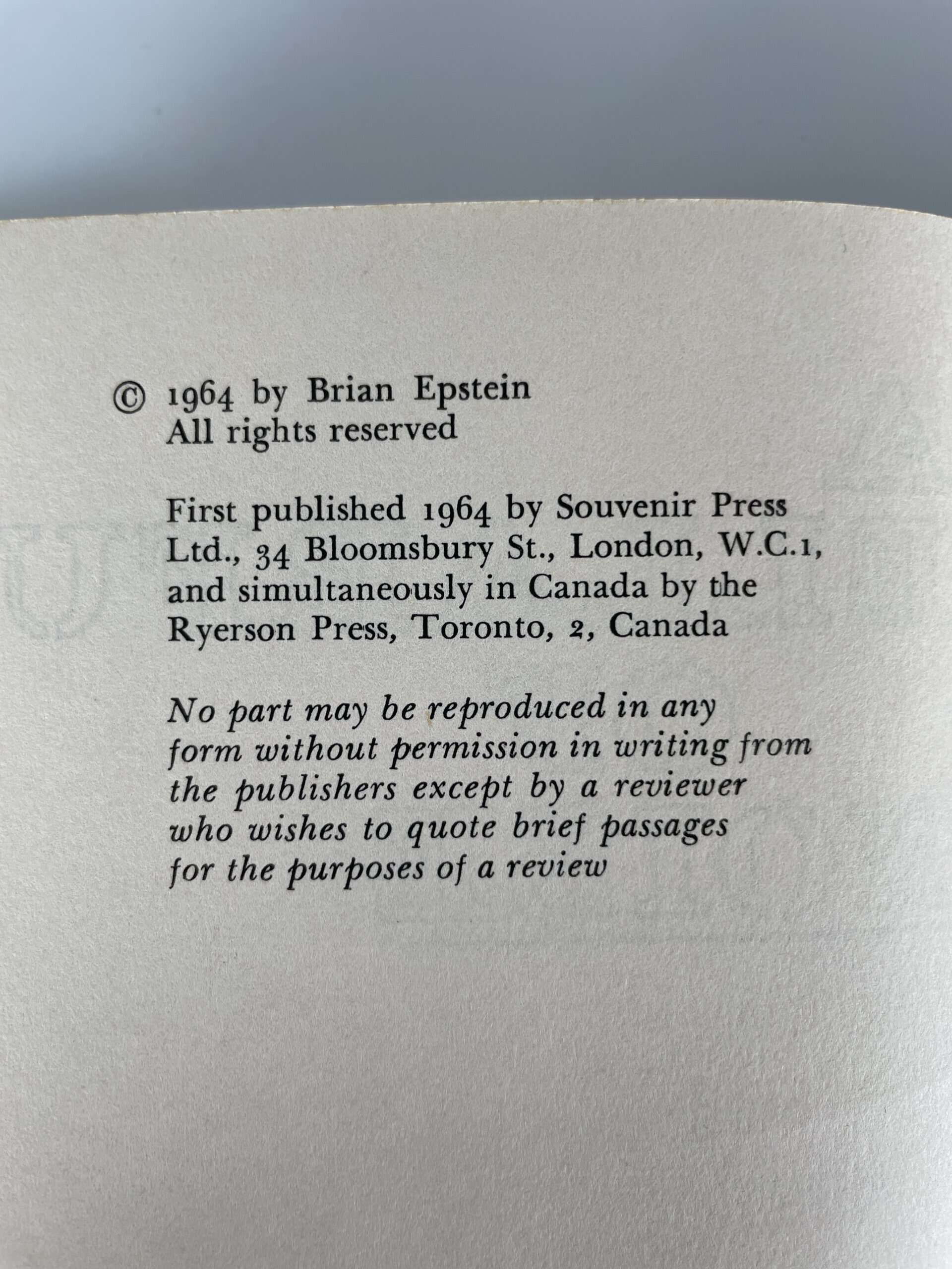 brian epstein a cellarful of noise firsted2