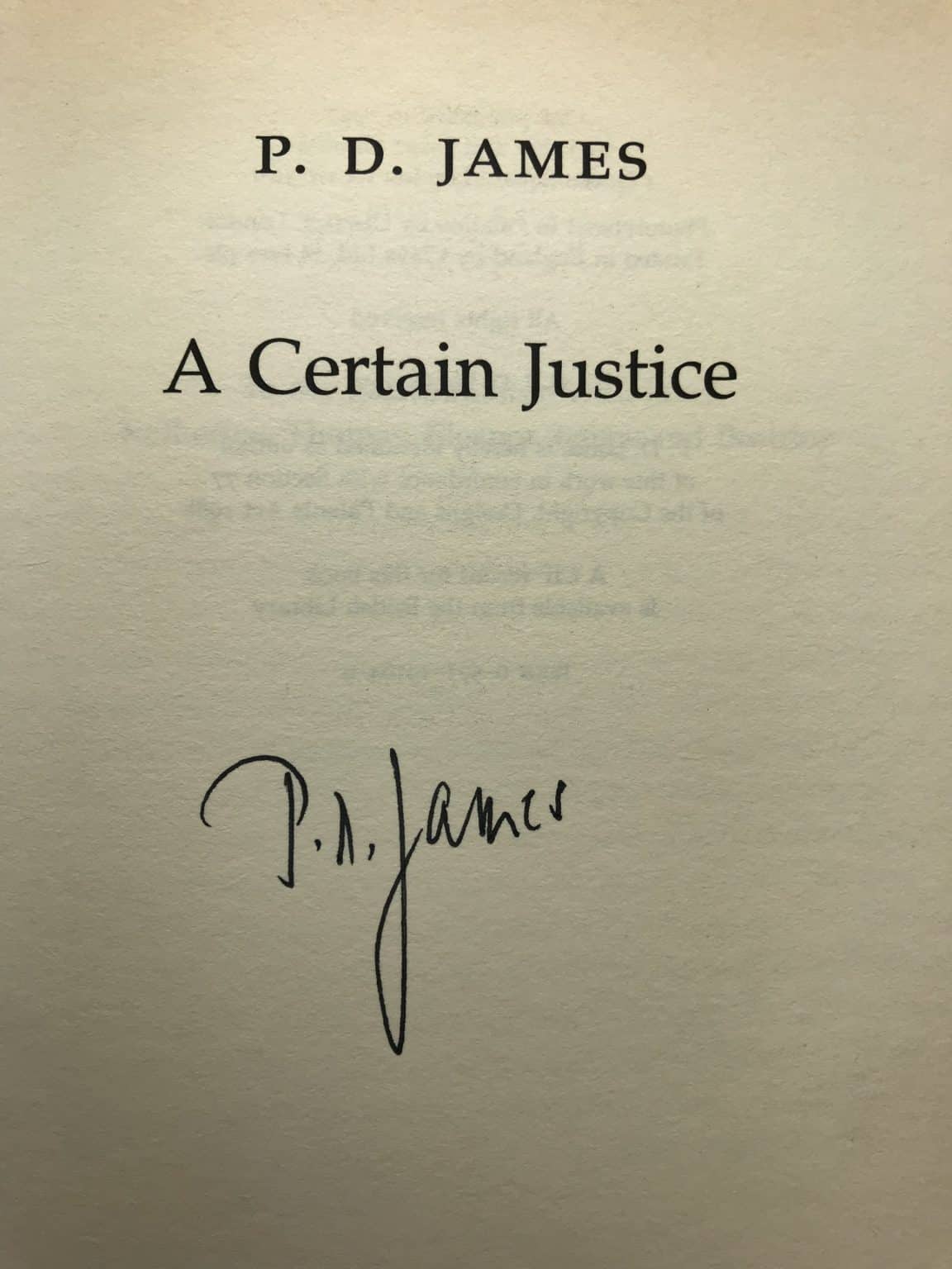 pd james a certian justice signed 1st ed 60 2