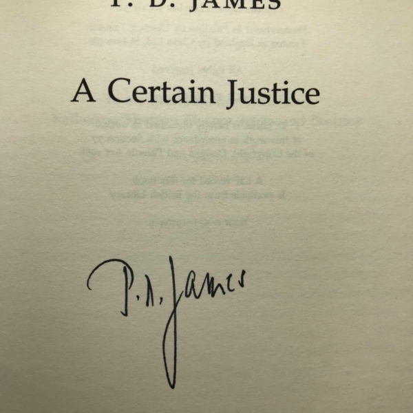 pd james a certian justice signed 1st ed 60 2