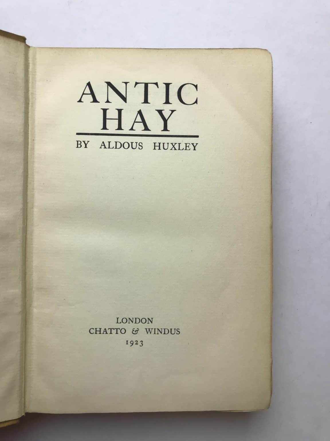 aldous huxley antic hay first edition2