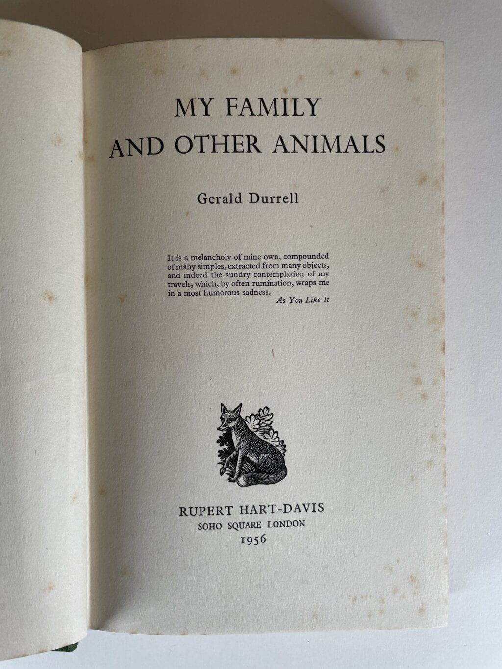 gerald durrell my family and other animals signed first3