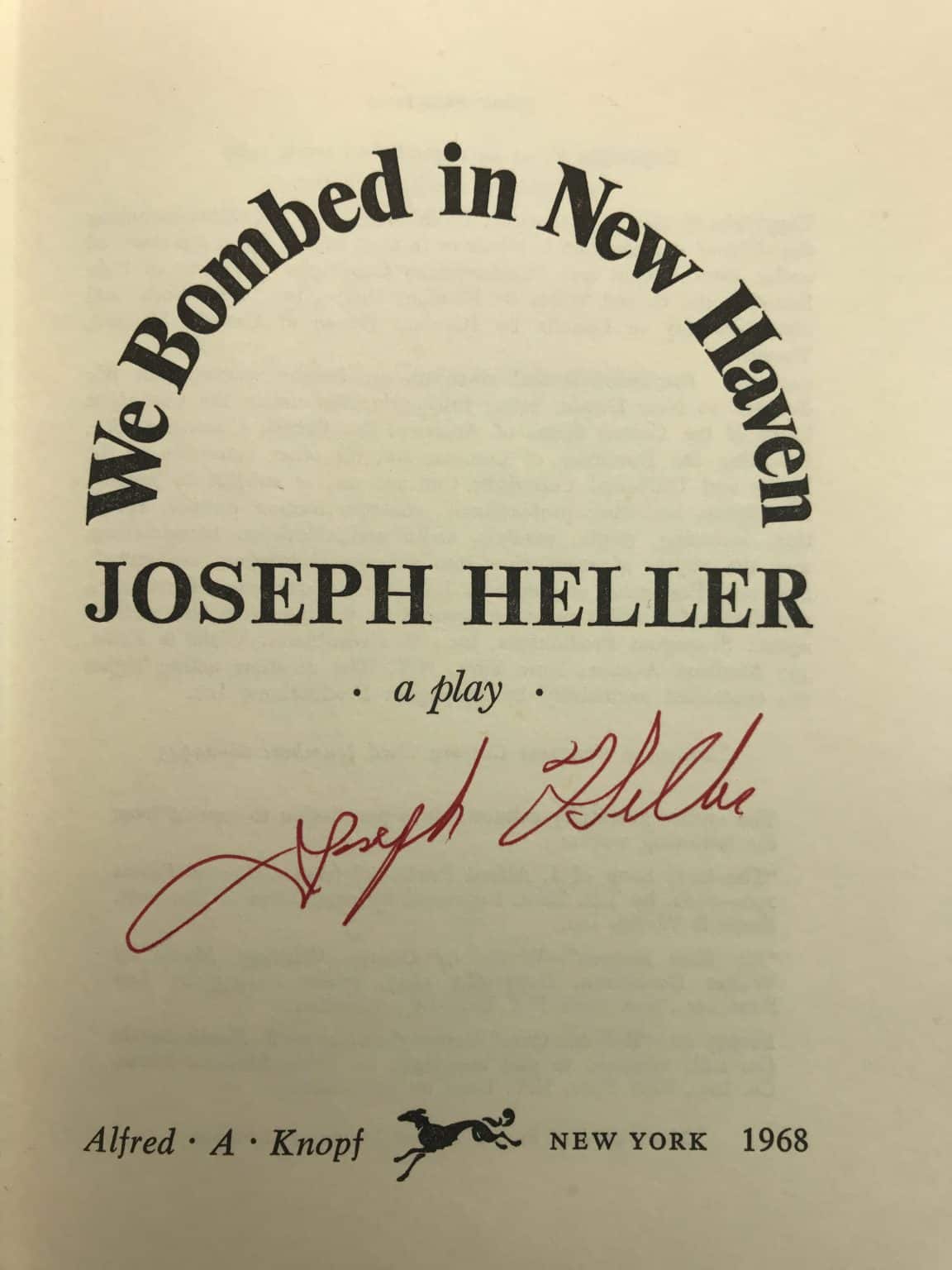 joseph heller we bombed in new haven signed first edition2