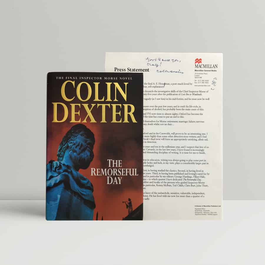 colin dexter signed book and letter1