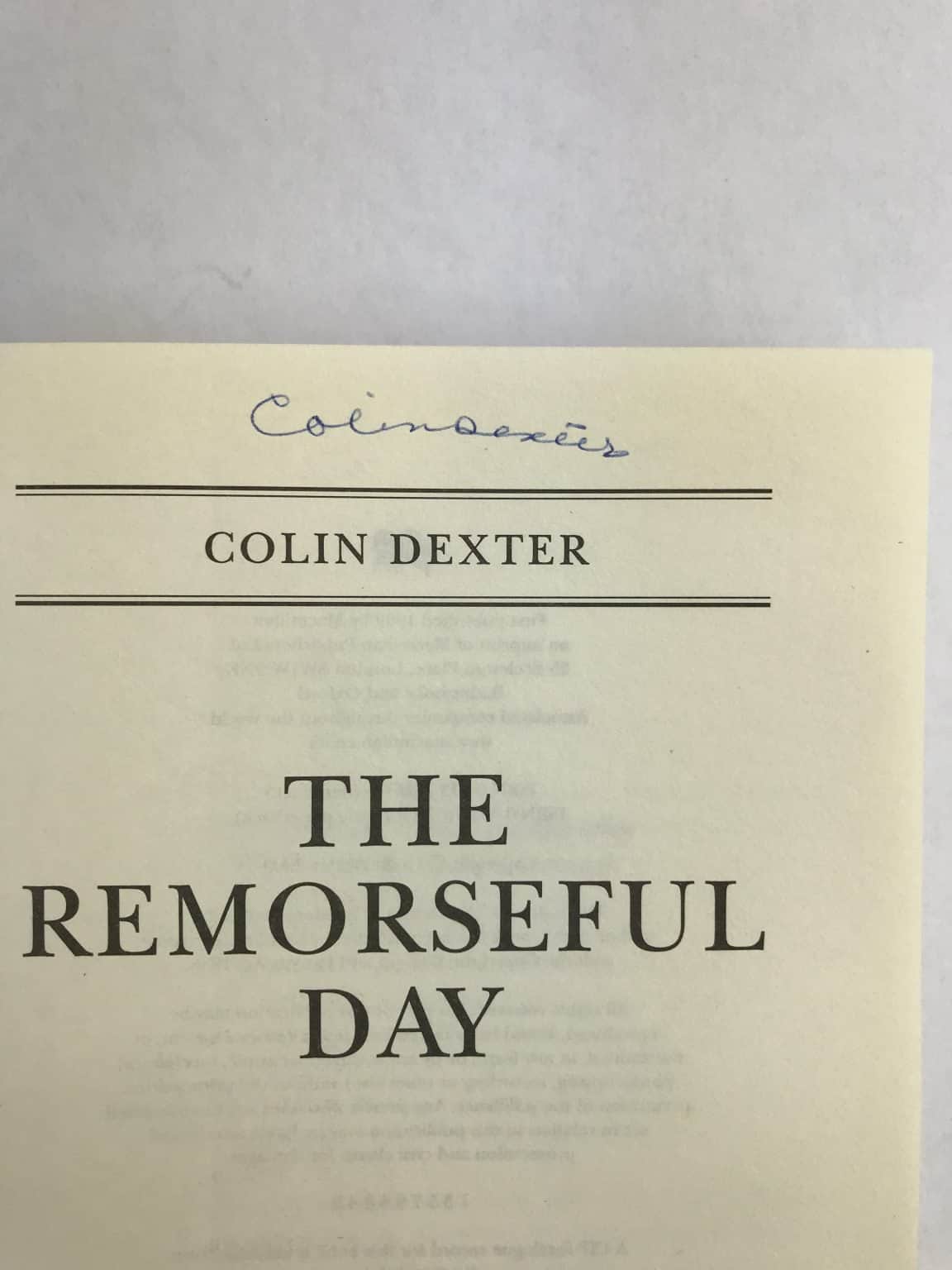 colin dexter signed book and letter2