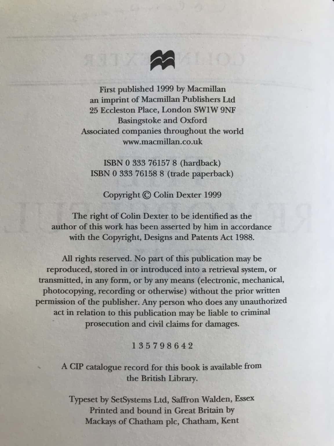 colin dexter signed book and letter3