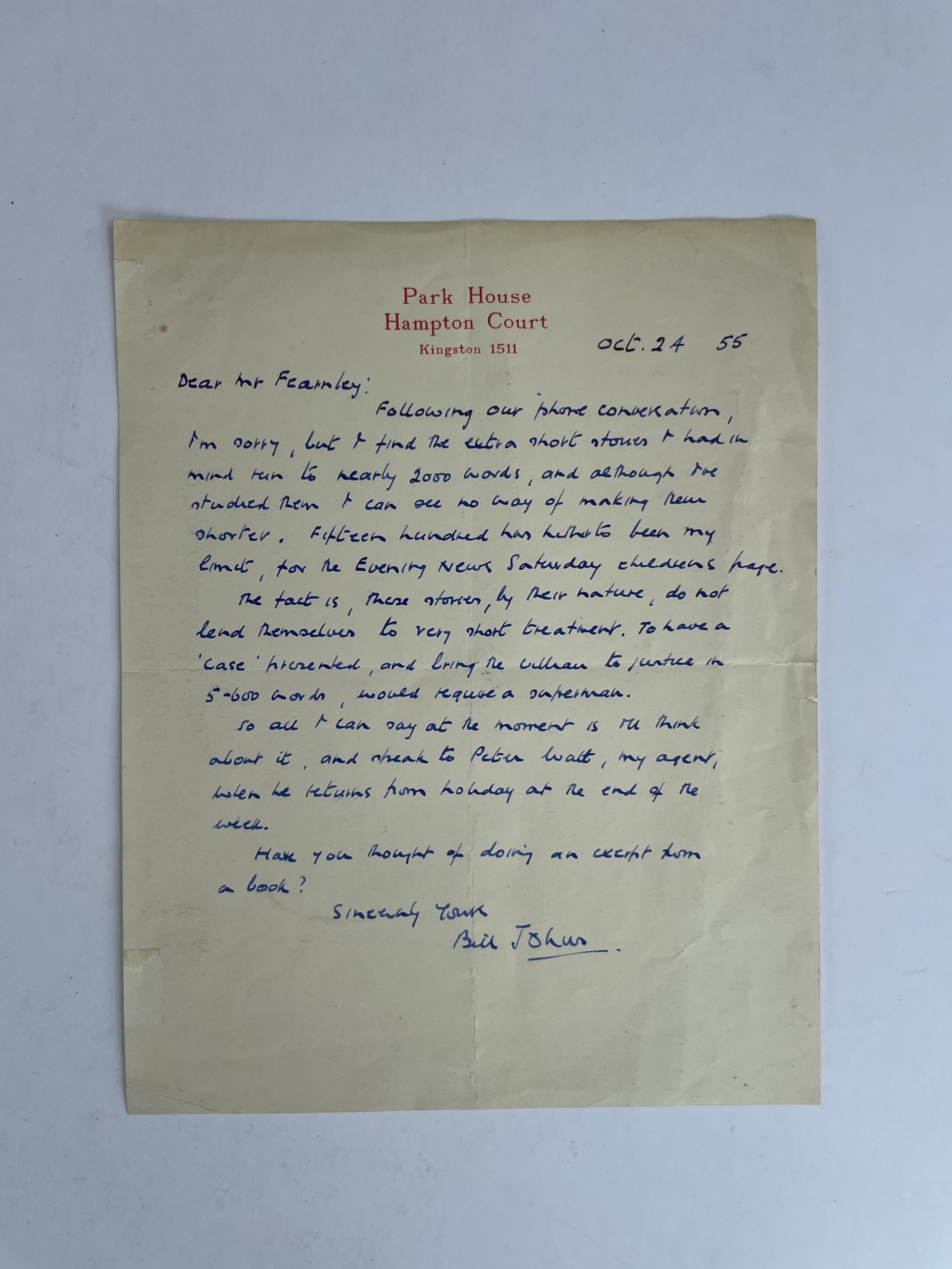 we johns biggles and the gun runners with signed letter2